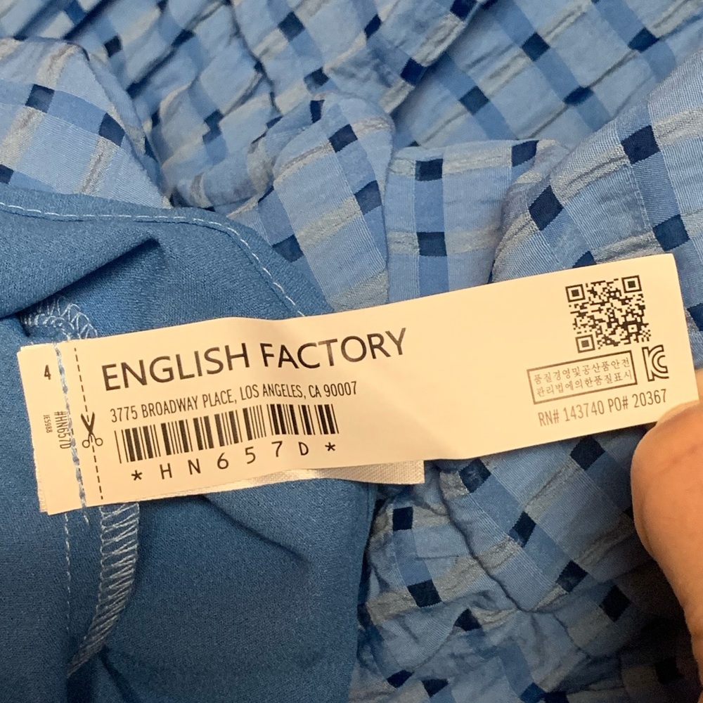 English Factory Gingham Tiered Midi Dress With Bow Puff Sleeve Maxi Sundress NWT - Picture 10 of 17